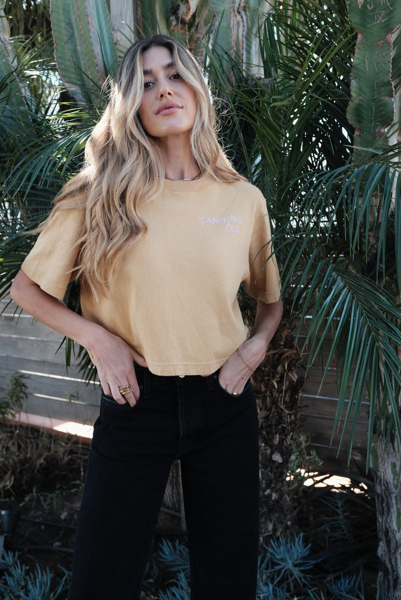 Relaxed womens crop tee