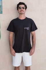 washed black pocket tee